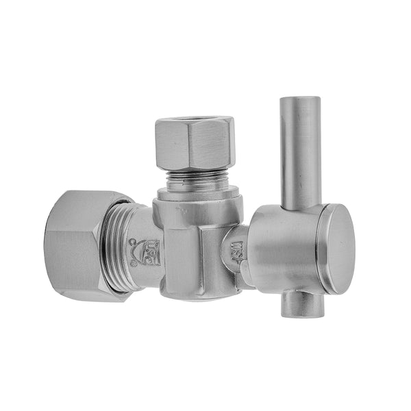 Quarter Turn Angle Pattern 5/8" O.D. Compression (Fits 1/2" Copper) x 1/2" O.D. Supply Valve with Contempo Lever Handle - Stellar Hardware and Bath 