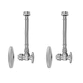 Quarter Turn Angle Pattern 1/2" Push Fit x 3/8" O.D. Faucet Supply Kit with Escutcheons and 20" Grey JACLOFLEX Supply Lines - Stellar Hardware and Bath 