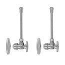 Quarter Turn Angle Pattern 1/2" Push Fit x 3/8" O.D. Faucet Supply Kit with Escutcheons and 20" Supply Tubes - Stellar Hardware and Bath 