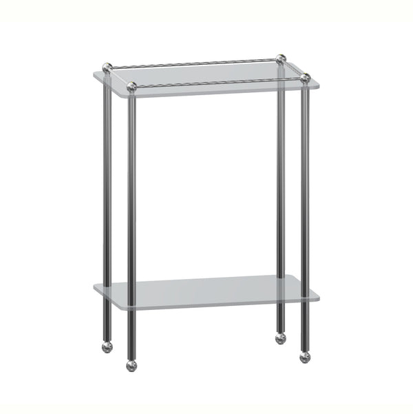 Valsan Kingston Chrome Freestanding Traditional Two Tier Shelf Unit with Feet - Stellar Hardware and Bath 