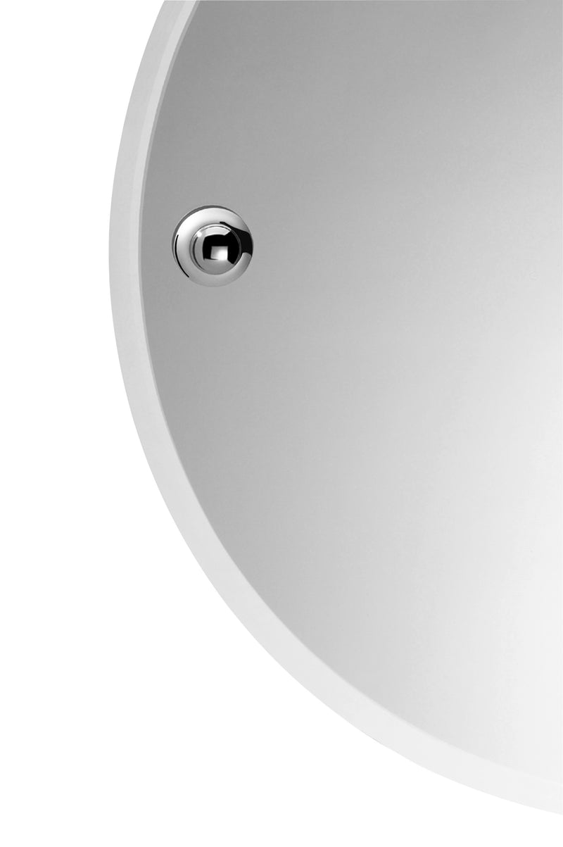 Valsan Sintra Chrome Round Mirror with Fixing Caps, 18 3/4" - Stellar Hardware and Bath 