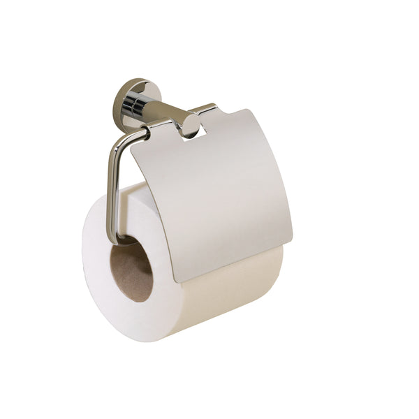 Porto Chrome Toilet Roll Holder with Lid - Stellar Hardware and Bath 