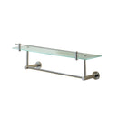 Valsan Porto Chrome Finish Glass Shelf with Gallery and Under Rail, 23 5/8" - Stellar Hardware and Bath 