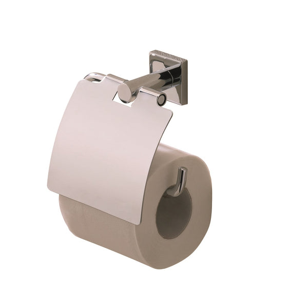 Valsan Braga Chrome Toilet Roll Holder with Lid - Stellar Hardware and Bath 