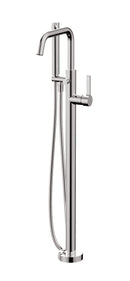 Aqua Brass 68N84 Floormount tub filler with handshower - Stellar Hardware and Bath 