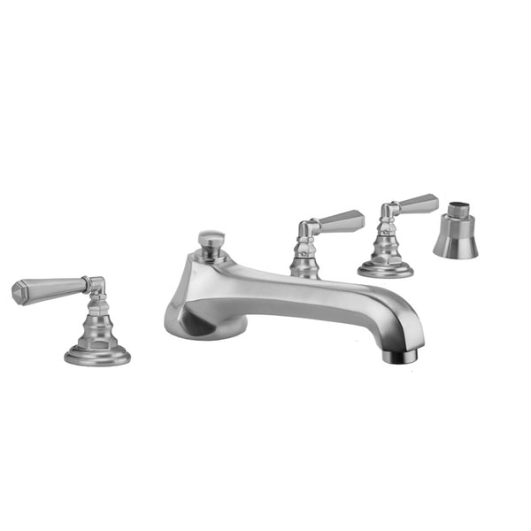 Westfield Roman Tub Set with Low Spout and Hex Lever Handles and Straight Handshower Mount - Stellar Hardware and Bath 