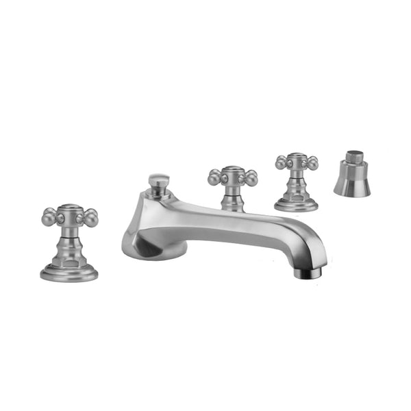 Westfield Roman Tub Set with Low Spout and Ball Cross Handles and Straight Handshower Mount - Stellar Hardware and Bath 
