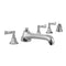 Astor Roman Tub Set with Low Spout and Ribbon Lever Handles and Straight Handshower Mount - Stellar Hardware and Bath 