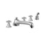 Astor Roman Tub Set with Low Spout and Ball Cross Handles and Angled Handshower Mount - Stellar Hardware and Bath 