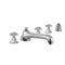 Astor Roman Tub Set with Low Spout and Ball Cross Handles and Straight Handshower Mount - Stellar Hardware and Bath 