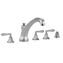 Astor Roman Tub Set with High Spout and Smooth Lever Handles and Straight Handshower Mount - Stellar Hardware and Bath 