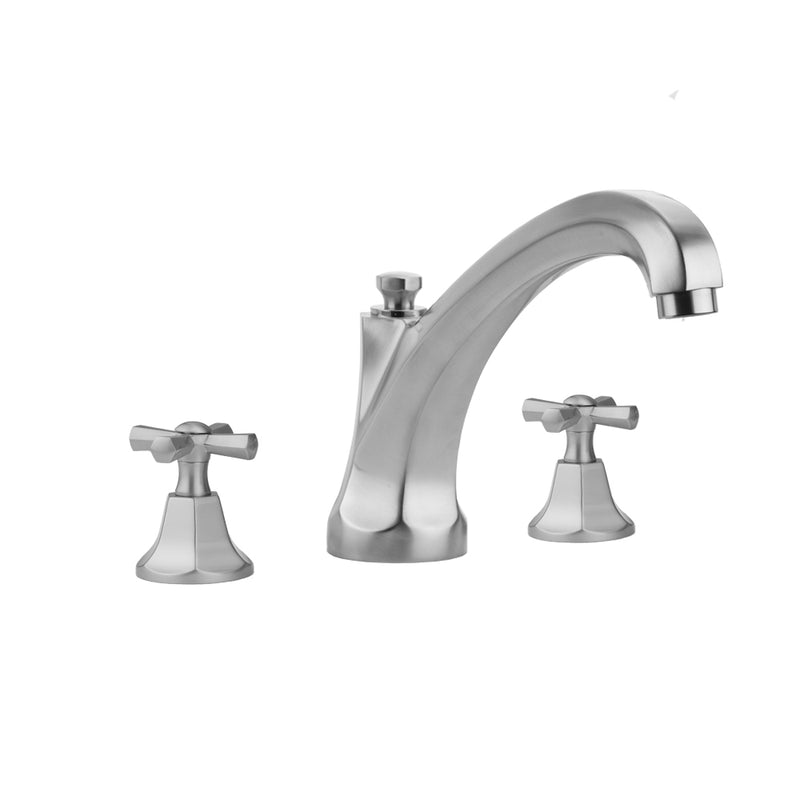 Astor Roman Tub Set with High Spout and Hex Cross Handles - Stellar Hardware and Bath 