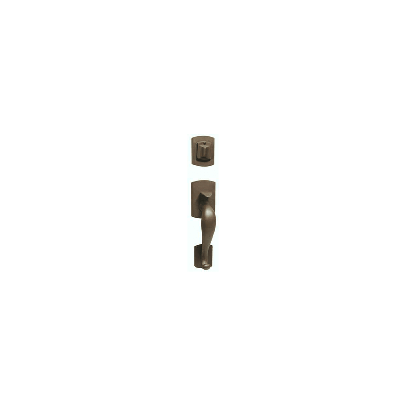 Emtek 450711 Laramie Dummy Sandcast Bronze Handleset - Stellar Hardware and Bath 