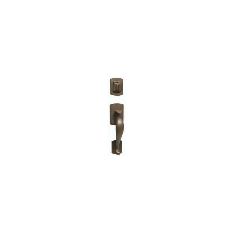 Emtek451711 Laramie Single Cylinder Keyed Entry Sandcast Bronze Handleset - Stellar Hardware and Bath 