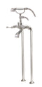 Aqua Brass 7386 Cradle tub filler with handshower and floor risers - Stellar Hardware and Bath 