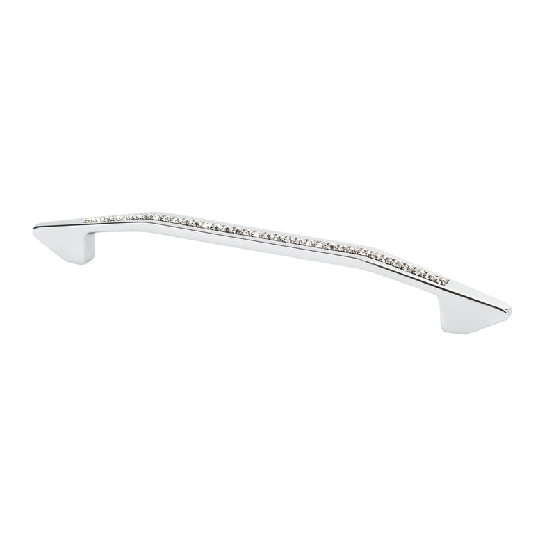 Topex MODERN BOW PULL WITH CRYSTALS BRIGHT CHROME 160MM - Stellar Hardware and Bath 