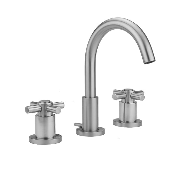 Uptown Contempo Faucet with Round Escutcheons & Contempo Cross Handles- 0.5 GPM - Stellar Hardware and Bath 