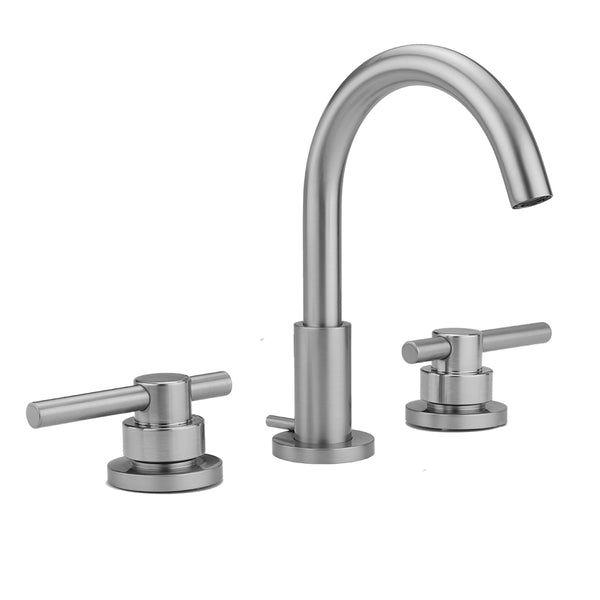 Uptown Contempo Faucet with Round Escutcheons & Peg Lever Handles & Fully Polished & Plated Pop-Up Drain - Stellar Hardware and Bath 