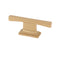 Topex THIN SQUARE TRANSITIONAL T CABINET PULL MATTE BRASS 16MM - Stellar Hardware and Bath 