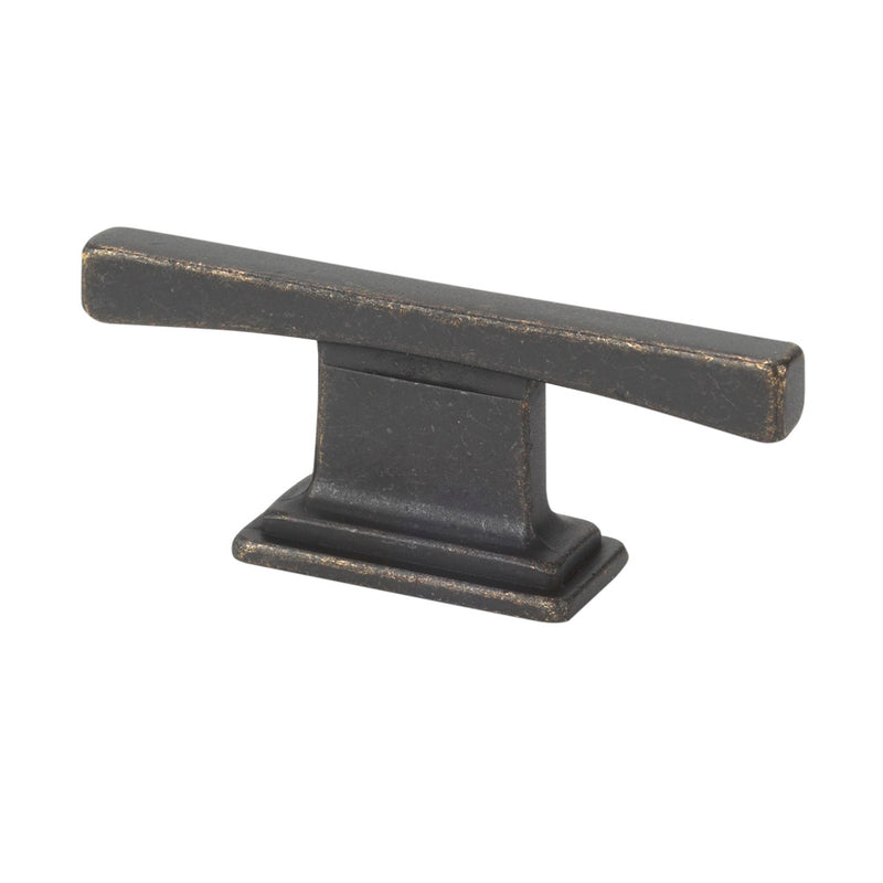 Topex THIN SQUARE TRANSITIONAL T CABINET PULL DARK BRONZE 16MM - Stellar Hardware and Bath 
