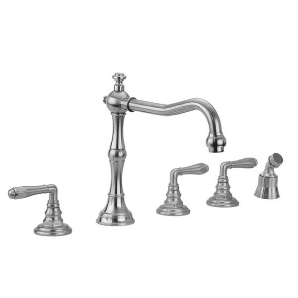 Roaring 20's Roman Tub Set with Smooth Lever Handles and Angled Handshower Mount - Stellar Hardware and Bath 