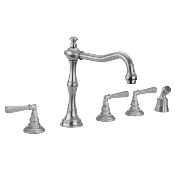 Roaring 20's Roman Tub Set with Hex Lever Handles and Angled Handshower Mount - Stellar Hardware and Bath 