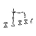 Roaring 20's Roman Tub Set with Ball Cross Handles and Angled Handshower Mount - Stellar Hardware and Bath 