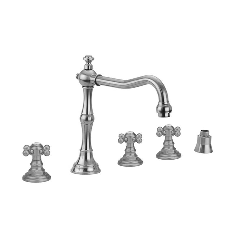 Roaring 20's Roman Tub Set with Ball Cross Handles and Straight Handshower Mount - Stellar Hardware and Bath 