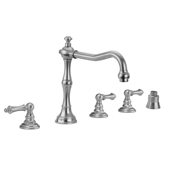 Roaring 20's Roman Tub Set with Ball Lever Handles and Straight Handshower Mount - Stellar Hardware and Bath 