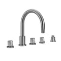 Contempo Roman Tub Set with Thumb Handles and Straight Handshower Holder - Stellar Hardware and Bath 