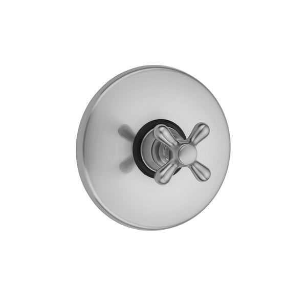 Round Plate With Standard Cross Handle Trim For Pressure Balance Cycling Valve (J-CSV) - Stellar Hardware and Bath 