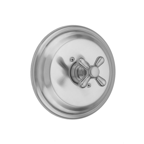 Round Step Plate With Standard Cross Handle Trim For Pressure Balance Cycling Valve (J-CSV) - Stellar Hardware and Bath 