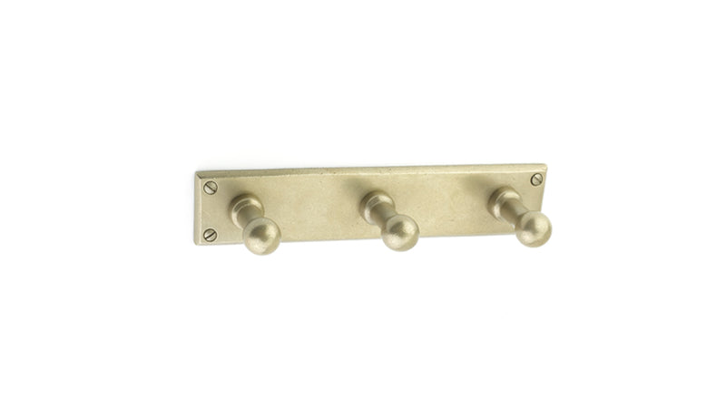 Emtek 2307 Sandcast Bronze 3 Hooks with Rectangular Plate - Stellar Hardware and Bath 