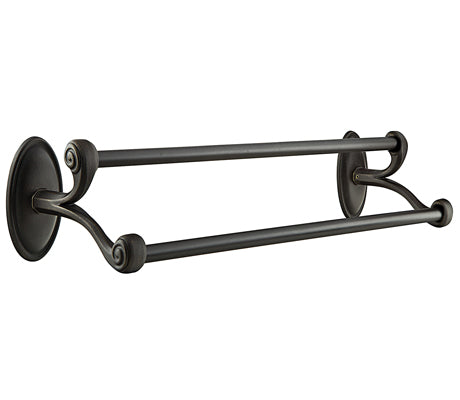 Emtek 27081 Tuscany Bronze Double Towel Bar 18" - Stellar Hardware and Bath 