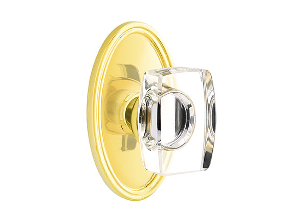 Emtek  Windsor Crystal Knob with Brass Rosettes - Stellar Hardware and Bath 