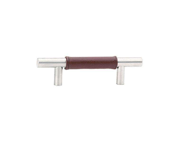 Emtek  86525 Stainless Steel Leather Bar Cabinet Pulls 8'' - Stellar Hardware and Bath 