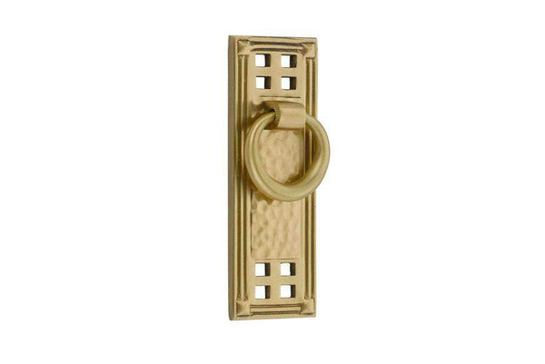 Emtek 86042 Hammered Vertical Ring Cabinet Pull 1-1/4"W x 3-1/2"H - Stellar Hardware and Bath 