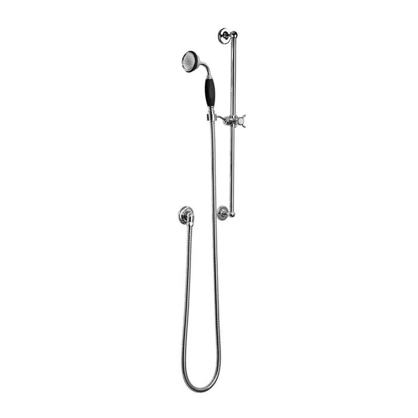 Lefroy Brooks Complete CB-1020 Classic Black Apron Rose Hand Shower and Shower Sliding Rail - Stellar Hardware and Bath 