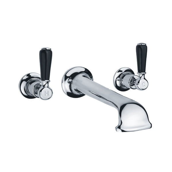 Lefroy Brooks 1575649749 Classic Black Double Handle Wall Mounted Tub Faucet - Stellar Hardware and Bath 