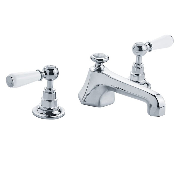 Lefroy Brooks CW-1103 Classic White Lever Widespread Bathroom Faucet with Pop-Up Waste - Stellar Hardware and Bath 