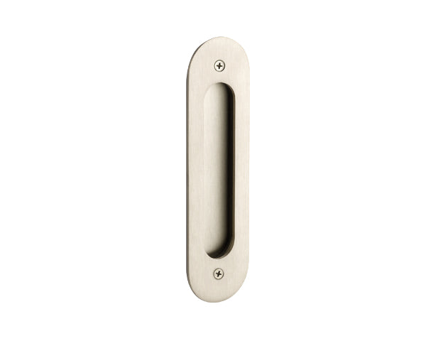 Emtek 2212 Flush Pull - Narrow Oval Brass - Stellar Hardware and Bath 
