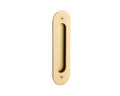 Emtek 2212 Flush Pull - Narrow Oval Brass - Stellar Hardware and Bath 