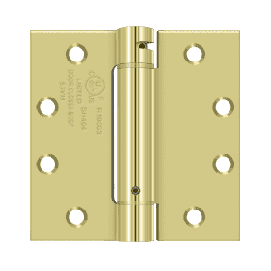 Deltana DSH45 Square Corner Spring Hinge - 4 1/2'' x 4 1/2'' - Stellar Hardware and Bath 