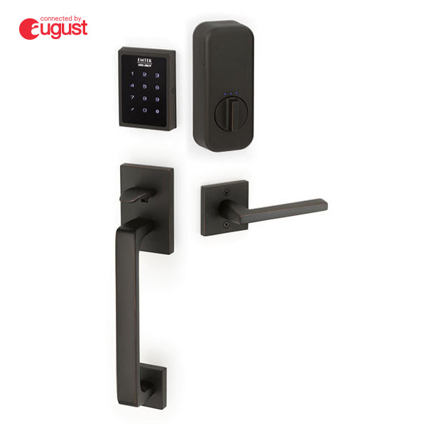 Emtek EMP1103 EMPowered Electronic Keypad Handleset From the Brass Modern Collection Connected By August - Stellar Hardware and Bath 