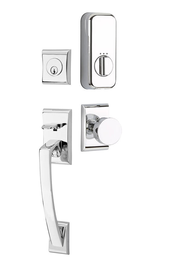 Emtek EMP4819  Lausanne   Square Brass Modern Single Cylinder Keyed Entry Deadbolt - Stellar Hardware and Bath 