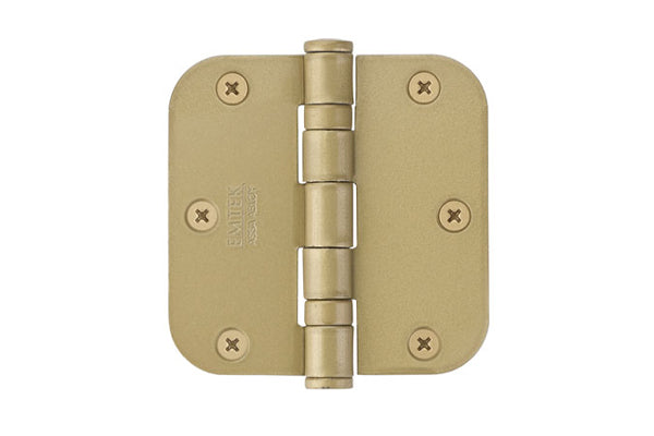 Emtek 94033 Radius Corner Heavy Duty Ball Bearing Steel Hinges 3 1/2'' x 3 1/2'' x 5/8'' - Stellar Hardware and Bath 