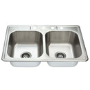 Fine Fixture Drop in - Equal Double Bowl: S452 - Stellar Hardware and Bath 