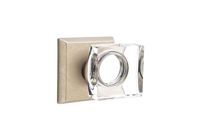 Emtek  Modern Square Crystal Knob - Bronze - Stellar Hardware and Bath 