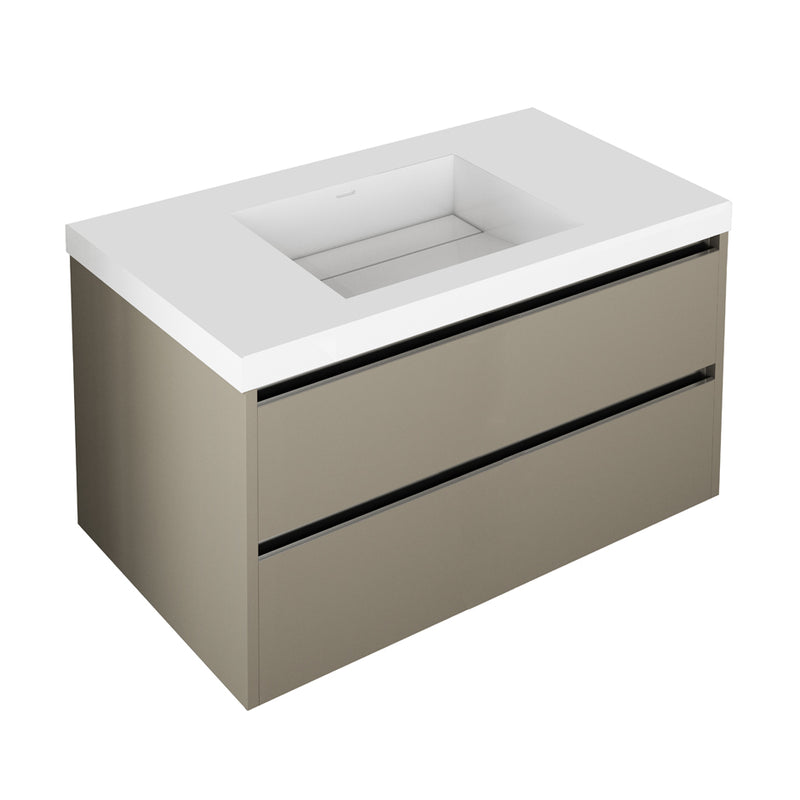 Lacava KUB-W-36B-08T1 KUBISTA White with Fine  Texture - Stellar Hardware and Bath 