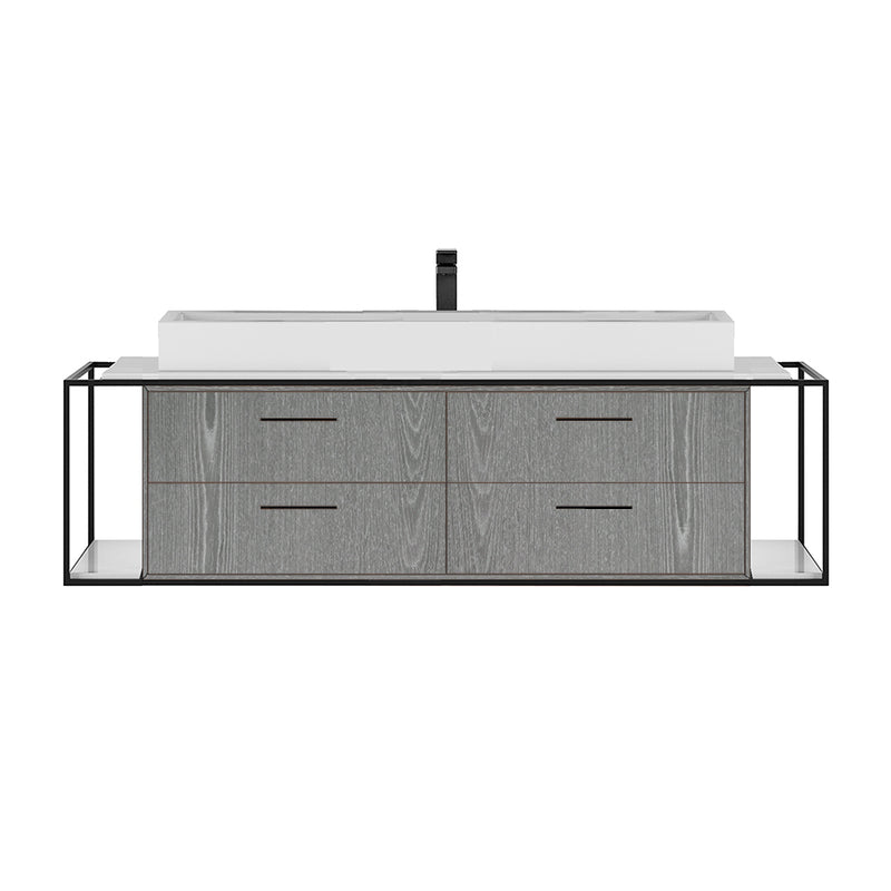 Lacava LIN-VS-60B-08T1 Linea  White with Fine  Texture - Stellar Hardware and Bath 